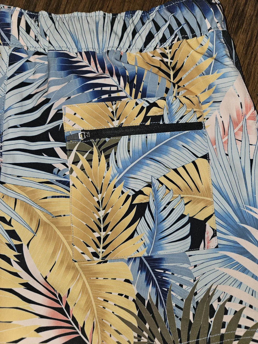 Reef Tropical Palm Print Bermuda Shorts - Blue/Yellow/Pink